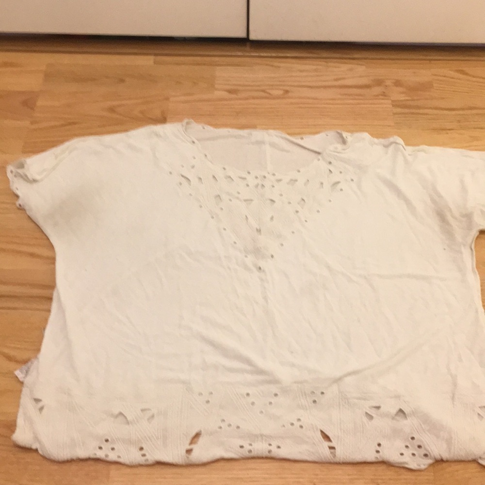 White shirt with cutouts